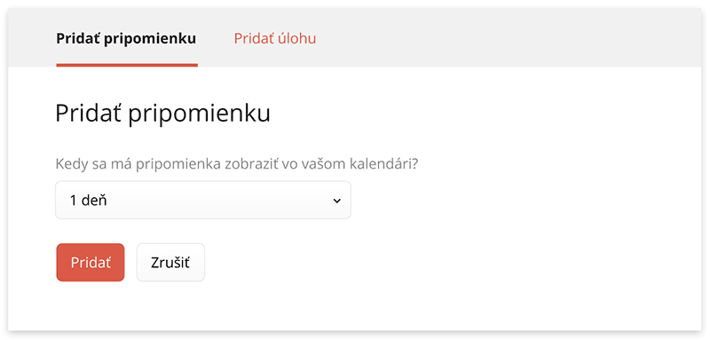 Pridať pripomienku k emailu